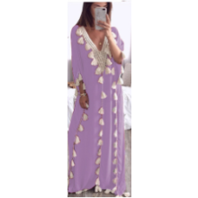 (One Size, Light Purple) Dámské dlouhé šaty na pláž.