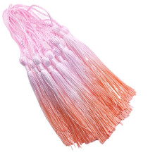 15pcs Gradient Polyester Silk Tassel Decorations 13cm for DIY Crafts, Curtains and Home Decor