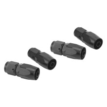 4 pièces de raccords en aluminium AN6 0 droit tournant pour tuyau, noir, pour carburant, huile, eau