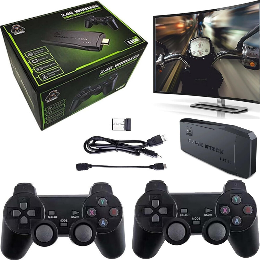 Retro Game Console With 10000+ Games, 4K Hdmi Wireless Setup, 2.4G Controllers For Tv 9365369410046