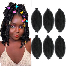 Crochet Hair 6 Packs 16 Inch Preseparated Afro Twist Braiding Extensions for Butterfly Locs