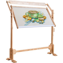 Large Adjustable Wooden Artist Easel Stand, Solid Pine Painting Easel with Built‑in Storage Box