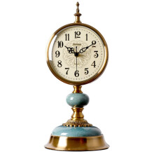 Vintage Brass Mantel Clock Silent Sweep Movement Retro Table Clock for Living Room Bedroom