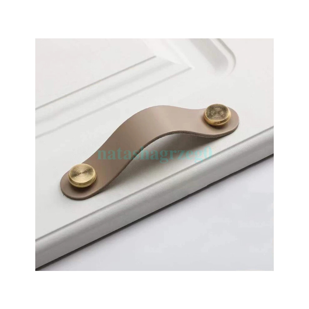Hot 4Pcs Leather Pull Handle Door Cupboard Drawer Desk Cabinet Dresser Knob 4069369324895