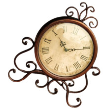 Vintage Iron Desk Clock Silent NonTicking Retro Mantel Clock for Bedroom Office Home Decor