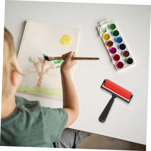 Rubber Roller for Printmaking with Even Ink Coverage, Detachable Comfortable Handle, Easy Clean Design 1
