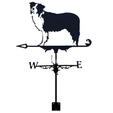 Weather Vane Metal Border Collie Dog Garden Roof Mount Weatherproof Decorative Outdoor