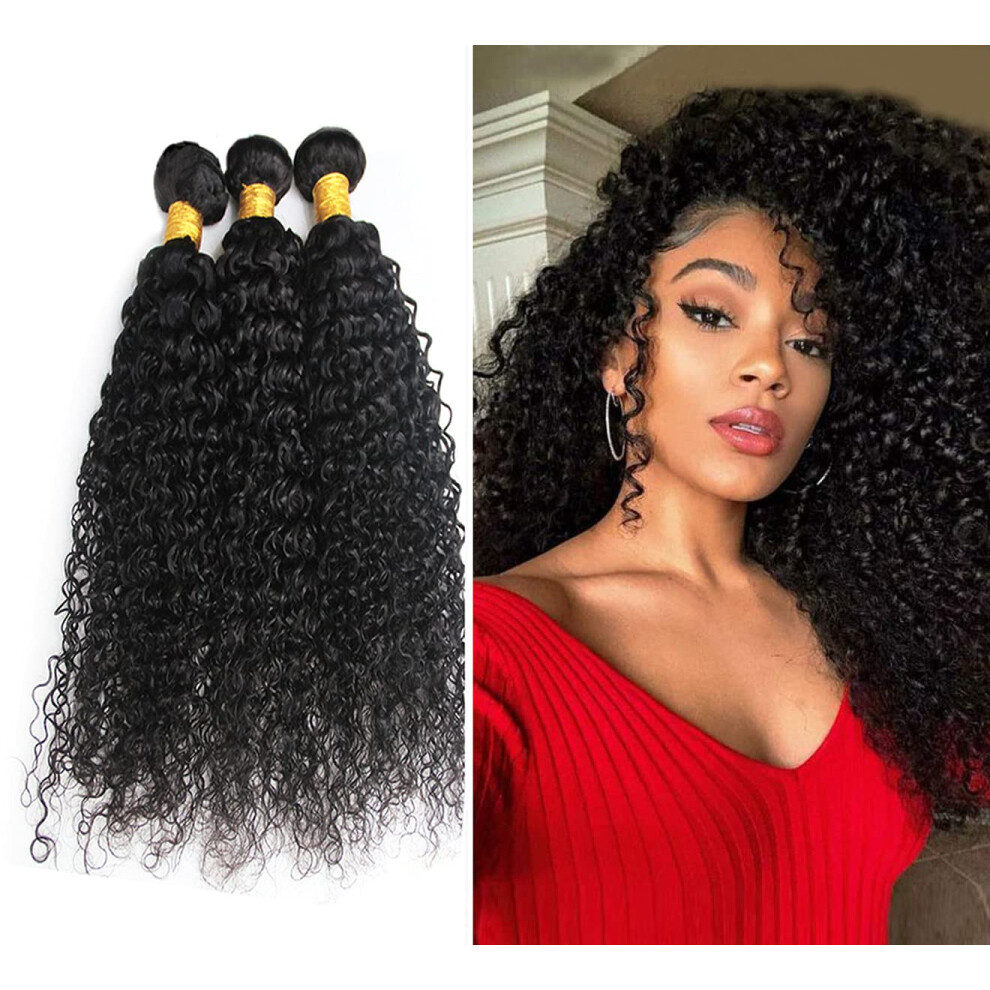 Brazilian Wavy Human Hair Bundles 16 18 20 Inch Unprocessed Virgin Remy Hair Full Volume