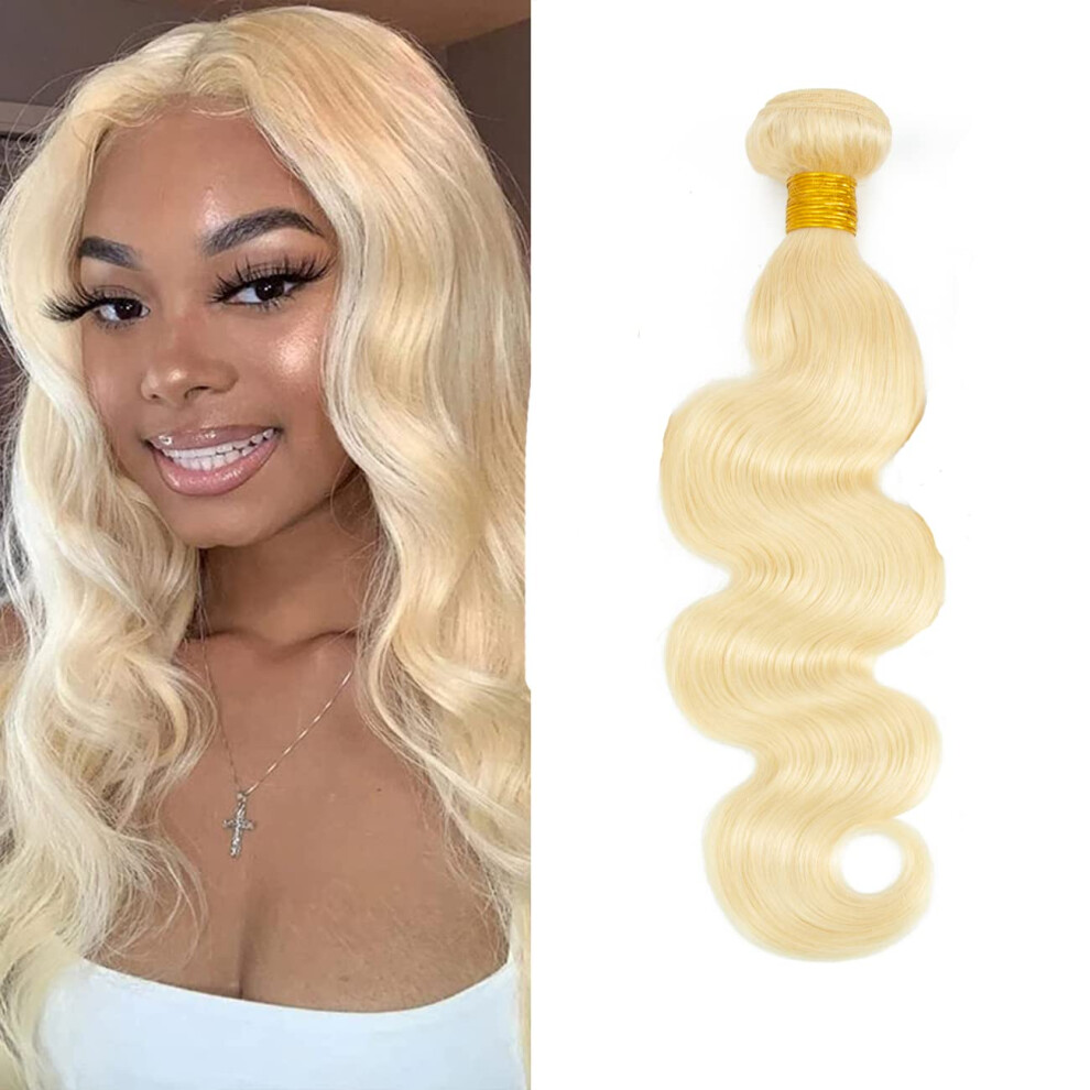 Unisex 613 Blonde Human Hair Bundles Body Wave Virgin Hair Extensions Unprocessed Double Weft Low Shedding