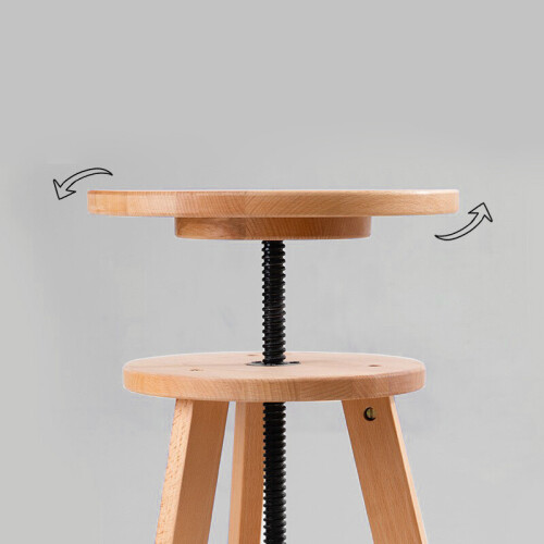 Adjustable Wooden Painting Stool Height Artist Drafting Stool Bar Kitchen Stool. 2