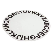 Round Area Rug with Alphabet Pattern Non Slip Soft Carpet for Kids Room and Living Room