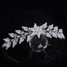 Cubic Zirconia Tiara Bridal Headband with Diamondlike Sparkle for Wedding or Sweet 16 Party