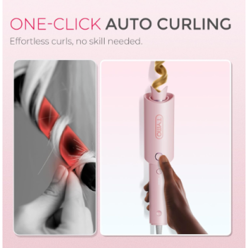 TYMO CURLPRO Automatic Rotating Curling Iron Pink 1