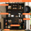 Black Tall Kitchen Cabinet with Wine Rack& Drawers 5