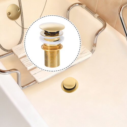 Living And Home 6.5cm Pop-Up Drain Stopper, Gold 2