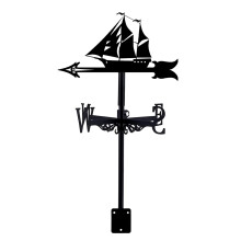 Sailing Metal Weather Vane with Rust Resistant Finish, UV Protected Wind Direction Indicator for Roof or Garden