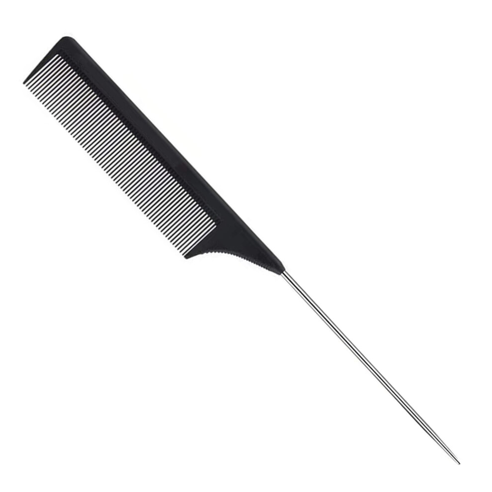Unisex Stainless Steel Rat Tail Comb With Anti Static Heat Resistant Teeth For Precise Hair Sectioning