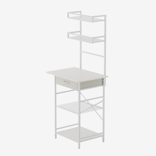 Living And Home 4-Tier Open Shelves Dressing Table with Drawer 2