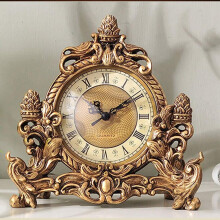Vintage Copper Desk Clock Silent Sweep Retro Table Clock Battery Operated for Home Decor