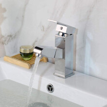 Black Deck Mounted Pull Out Bathroom Faucet Hot Cold Mixer Tap Single Hole for Kitchen Sink (Chrome 01)