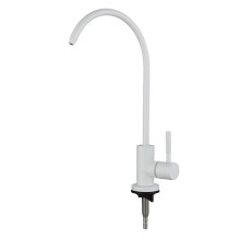 Kitchen Sink Drinking Water Faucet for 1/4 Inch Filter, Brushed Gold with White Handle