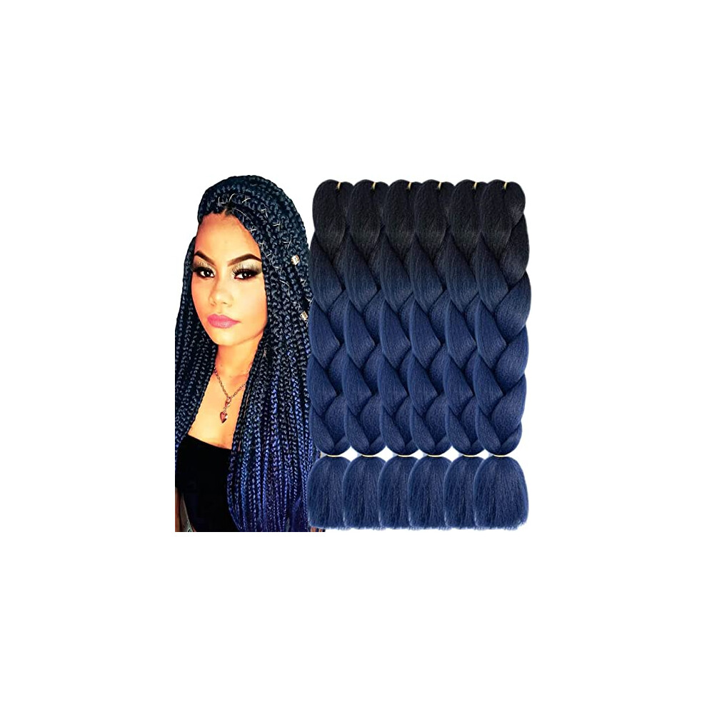 Unisex Braiding Hair Extensions 24 Inch Ombre Jumbo Braid Heat Resistant Synthetic For Crochet Twist