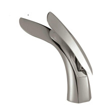 Gold Brass Bathroom Faucet Single Handle Basin Mixer Tap with Leaf Design Brushed Nickel Finish for Modern Sink