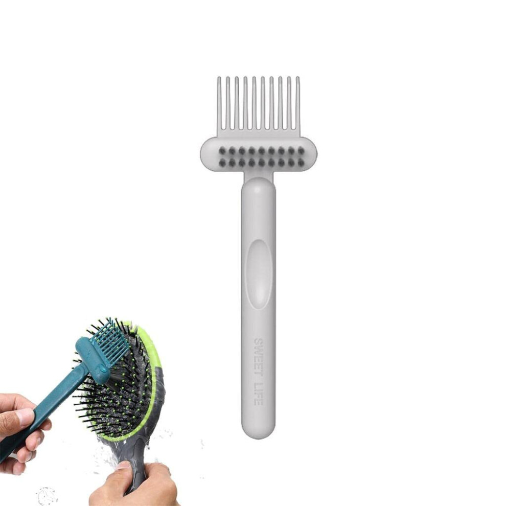 2in1 Hair Brush and Comb Cleaner with Ergonomic Grip, Travel Size Quick Hair Removal Tool