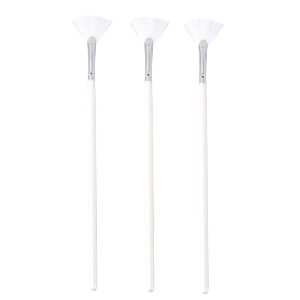 White Facial Mask Applicator Brush Set Of 3 For Glycolic Acid Peels And Skincare Spa Use