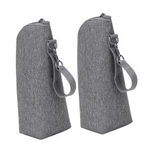 2 Pack Insulated Baby Bottle Bag Thermal Pouch for Travel Food Storage and Milk Warmer Organizer Grey