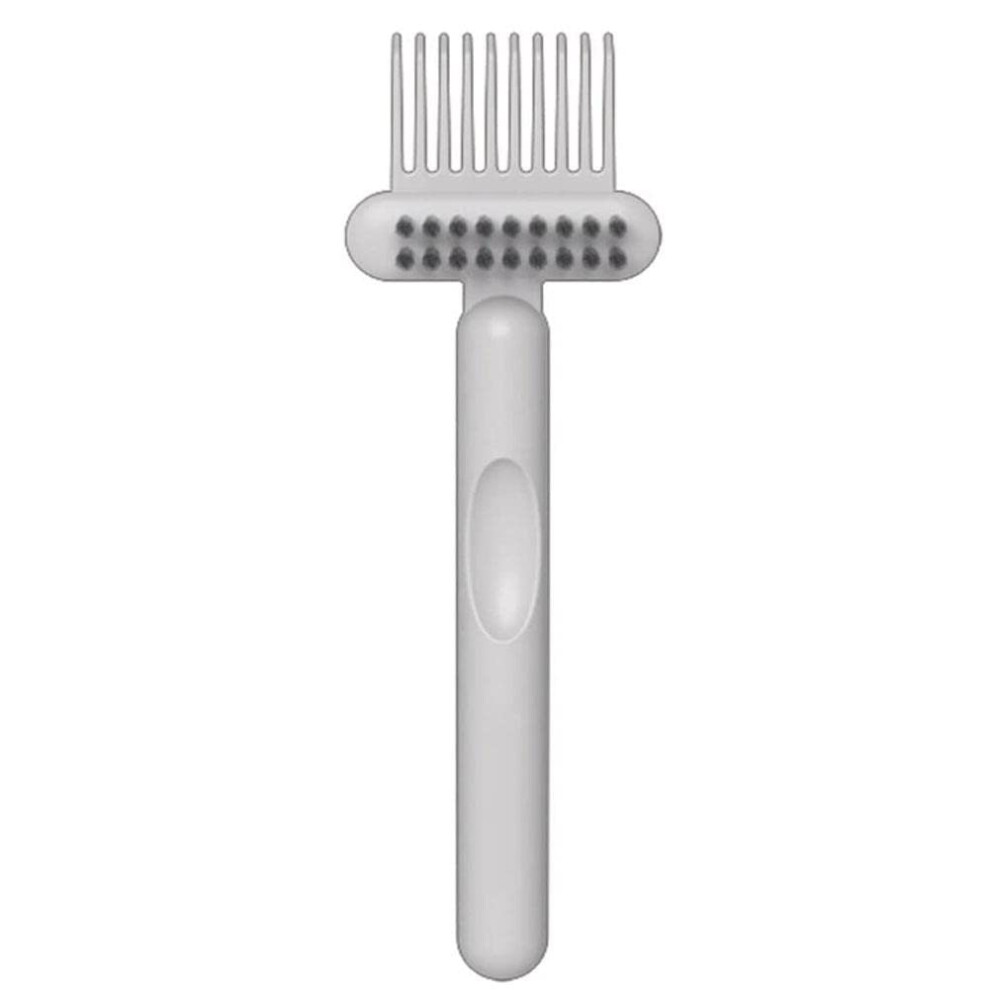 Gray Hairbrush Cleaner Tool 2In1 Comb Cleaning Brush With Deep Bristle Reach Durable 6.69In