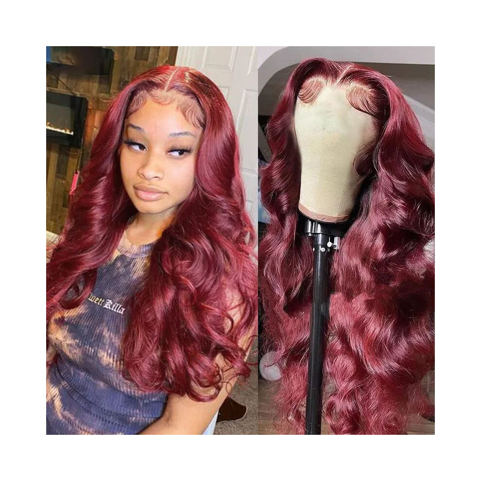 Unisex Black,Red 99J Burgundy Curly Bob Wig Human Hair 13X6 Lace Front For Black Women Pre Plucked Soft Virgin Hair