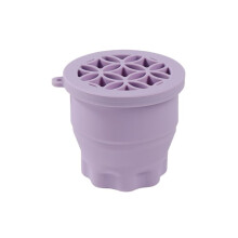 Silicone Makeup Brush Cleaner Mat with Drying Holder, 3in1 Portable Washing Tool for Brushes, Sponges, Powder Puffs, Purple