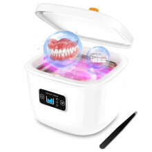 Ultrasonic Retainer Cleaner 45kHz Portable Dental Mouth Guard & Jewelry Cleaning Machine