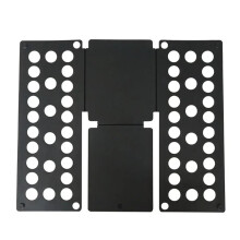 Clothes Folding Board 2 Pack Plastic Laundry Folder Easy Shirt Organizer for Adults and Kids (Black)