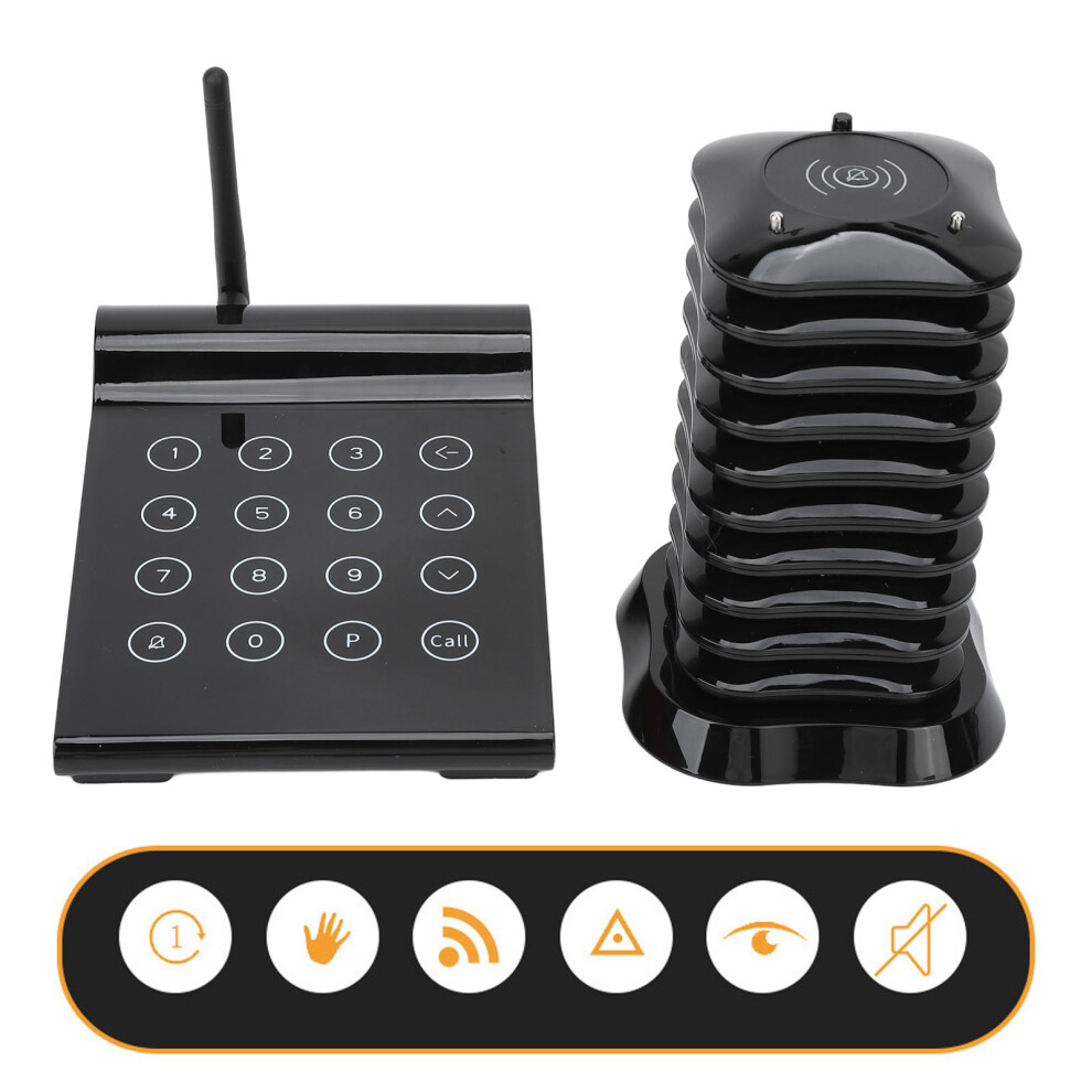 Wireless Long Range Restaurant Pager System Vibration Alert Social Distancing Calling Device With Flashing Indicator Buzzer System Rechargeable 9138057404746
