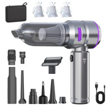 Cordless Car Vacuum Cleaner with Strong Suction, Brushless 2in1 Dust Blower & Air Pump for Auto