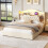 5ft King Upholstered Bed Frame with LED 3