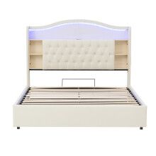 5ft King Upholstered Bed Frame with LED