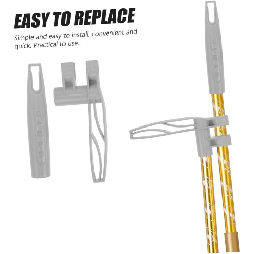 Grey Broom Handle End Caps Durable Replacement Grip for Mops Dustpans Easy Assembly 2