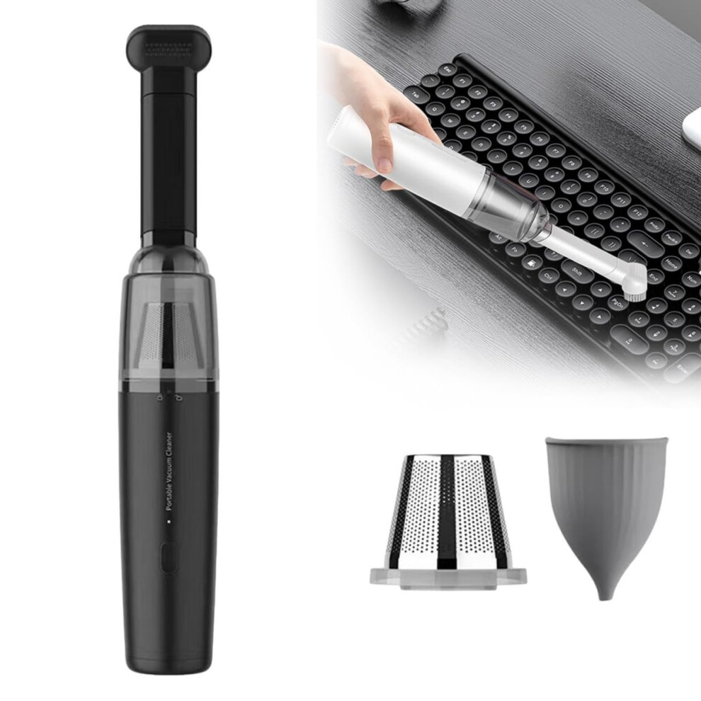 Cordless Car Vacuum Cleaner With Hepa Filter, Rechargeable Handheld For Home, Pet Hair, Office And Keyboard Cleaning (Black) Black 9365369293403