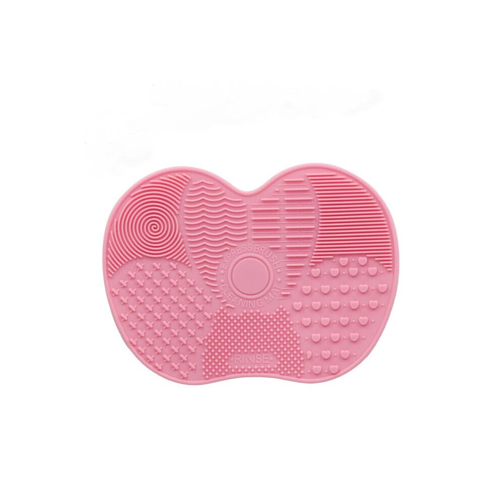 Pink Makeup Brush Cleaning Mat With Suction Cups Â Silicone Cosmetic Scrubber Pad For Easy Wash