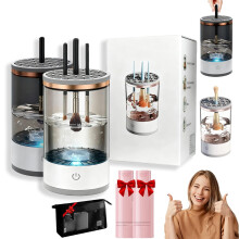 Electric Makeup Brush Cleaner with Drying Holder, 2 Charge Portable Set for Quick Brush Washing