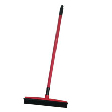 Pet Hair Removal Broom with Long Handle Rubber Squeegee for Carpets Rugs Hard Floors Windows Red