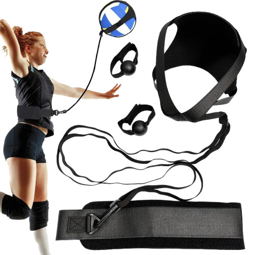 Volleyball Training Equipment Set with Adjustable Net and Practice Ball for Skills Development