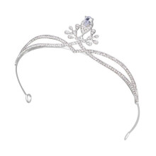 Silver Rhinestone Wedding Tiara with Sparkling Finish, Princess Crystal Bridal Crown for Women