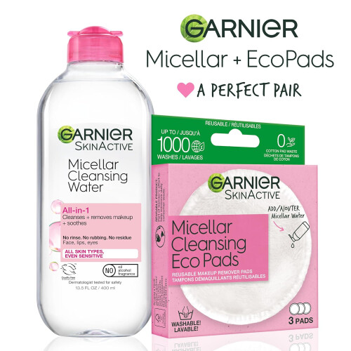 Garnier Garnier Micellar Water and Eco Pad 3 Piece Set 2