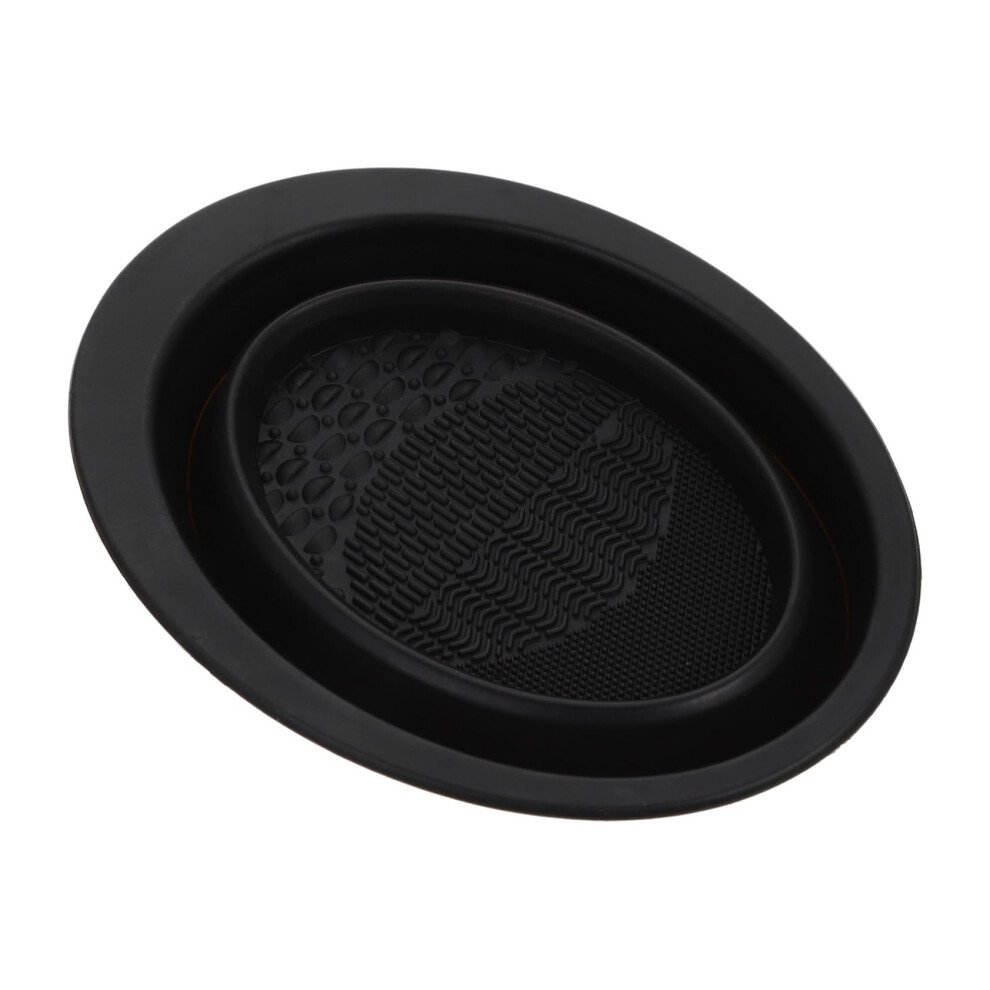 Silicone Makeup Brush Cleaning Bowl with Textured Scrubber for Gentle Cosmetic Brush Wash at Home or Salon