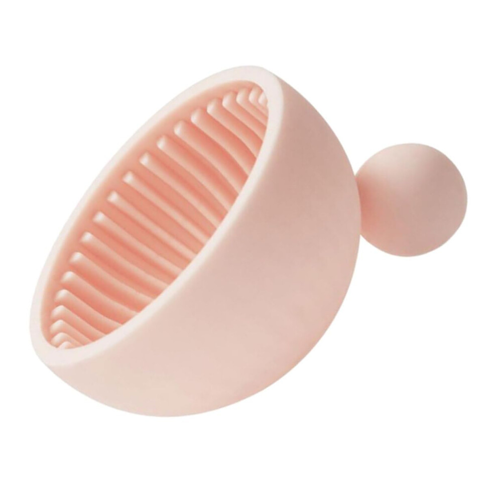 Pink Silicone Makeup Brush Cleaner Bowl For Deep Cosmetic Brush Washing And Easy Cleaning