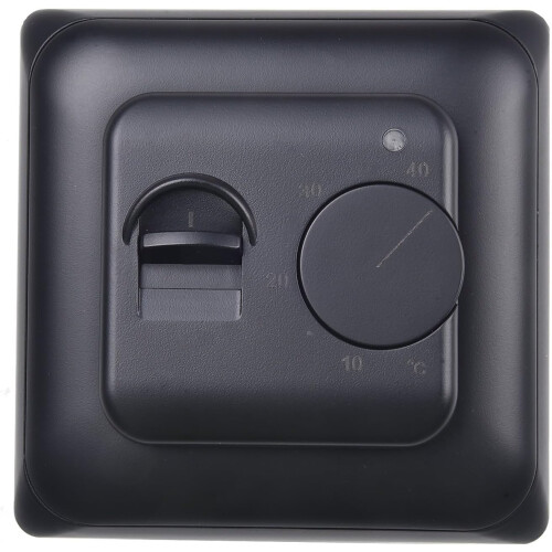 Underfloor Heating Thermostat with Remote Floor Sensor, 230V Wired Controller, Flush Mount Black 1